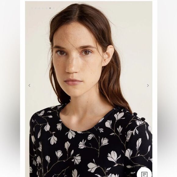 NWT Mango Buttoned Shoulder Dress Floral Sz 6 - Picture 3 of 10